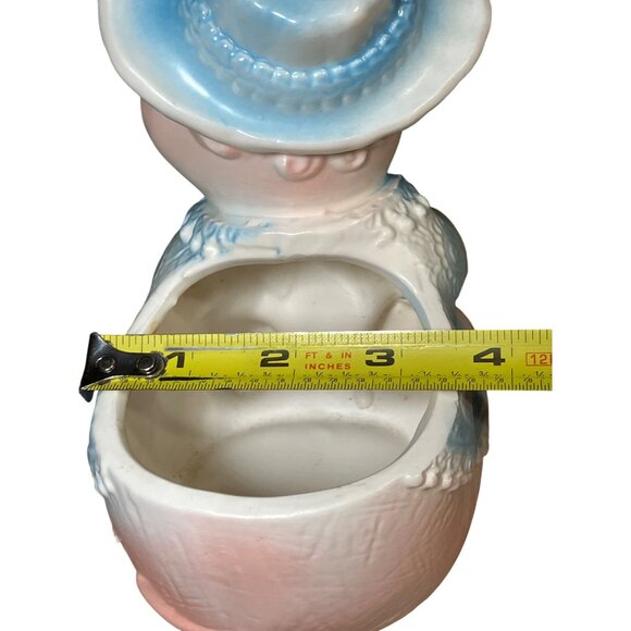 Napcoware Vintage Hippo Pink Blue Ceramic Baby Gift Planter C-8569 - Picture 13 of 15